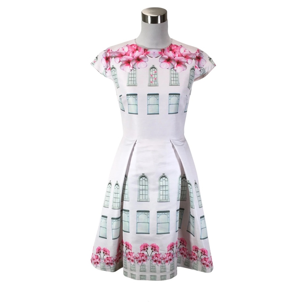 Floral Print White Dress